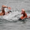 Aussie Ky Hurst (right) in the men’s 10km open water swim.